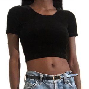 Velvet Black Crop Top